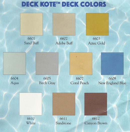 2018 Pool Deck Kote Colors